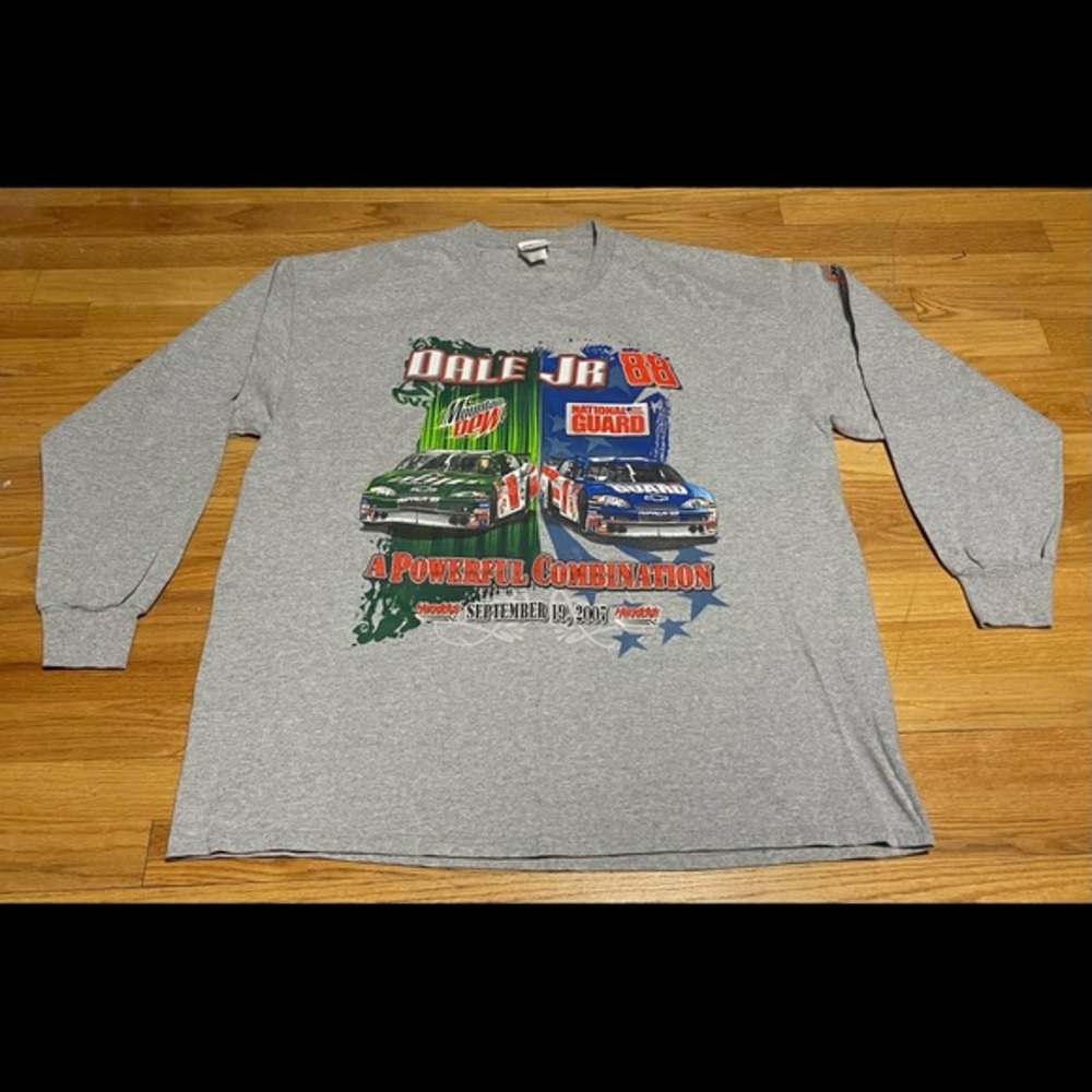 Nascar Dale Earnhardt Jr. Chase‎ Authentics Gray T Shirt Sz 2XL 2007 Long Sleeve